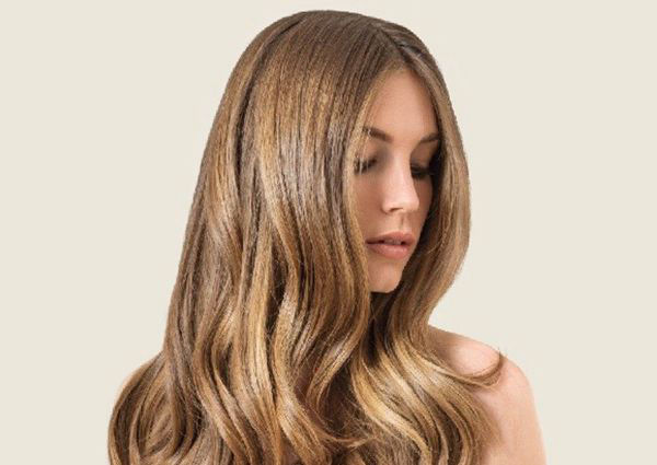 Porträt Frau mit langen brünetten Haaren